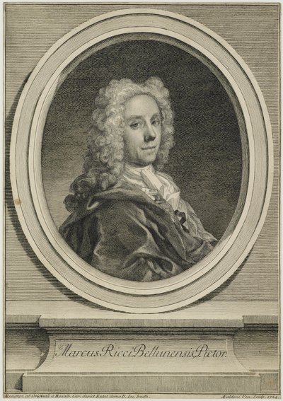 Marcus Ricci Bellunensis, graviert von Antonio Giovanna Faldoni (1690-ca. 1770), 1724 von Rosalba Giovanna Carriera